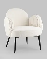 Кресло Wave Stripes букле белый УТ000038941 Stool Group, белый/букле, ножки/металл/чёрный, размеры - *****мм