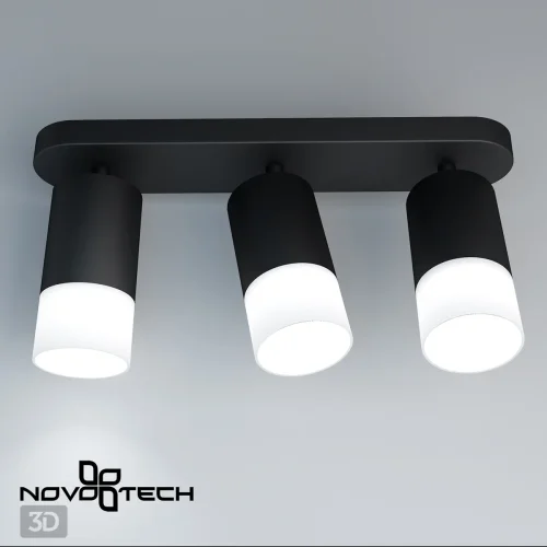 Спот с 3 лампами Flax 370739 Novotech чёрный GU10 в стиле хай-тек современный  фото 4