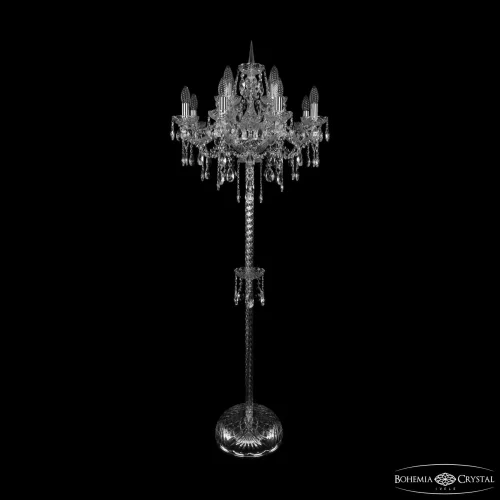 Торшер 1415T2/8+4/200-165 Ni Bohemia Ivele Crystal sp без плафона 12 ламп, основание прозрачное никель в стиле классический
