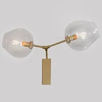 Бра Сrumpled Glas Wall Lamp Золотой 179609-22 ImperiumLoft прозрачный на 2 лампы, основание золотое в стиле современный американский лофт 