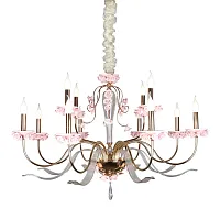 Люстра подвесная Muntiggioni OML-70413-12 Omnilux без плафона на 12 ламп, основание розовое золотое в стиле классический 
