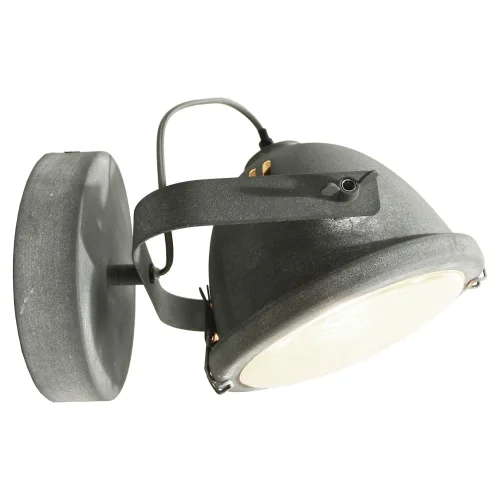 Бра лофт Brentwood LSP-9880w Lussole прозрачный на 1 лампа, основание серое в стиле лофт 