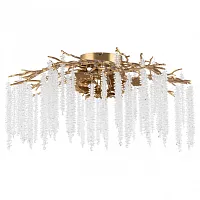 Люстра потолочная Милано-3 23312.850.7.G9.A IB Артемилано прозрачная на 7 ламп, основание бронзовое в стиле флористика современный ветви
