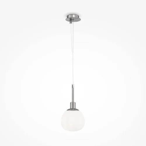 Светильник подвесной Erich MOD221-PL-01-N Maytoni белый на 1 лампу, основание никель в стиле современный шар фото 2