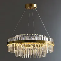 Люстра подвесная VOYAGE D60 220061-23 ImperiumLoft прозрачная на 1 лампу, основание латунь в стиле современный минимализм 