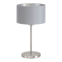 Настольная лампа MASERLO 31628 Eglo серая 1 лампа, основание никель серое металл в стиле современный 