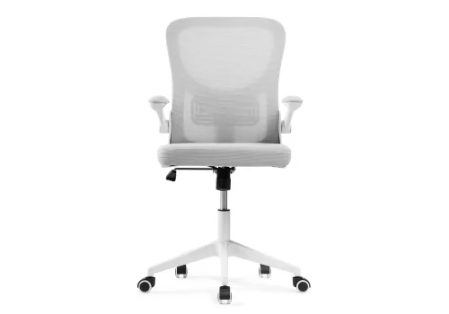 Компьютерное кресло Konfi light gray / white 15329 Woodville, серый/сетка ткань, ножки/металл/белый, размеры - *1110***600*660 фото 3