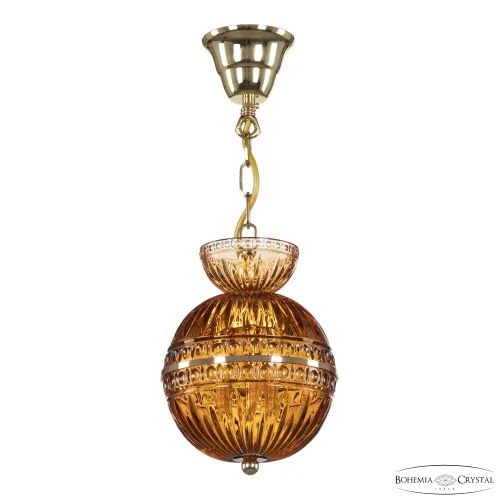 Светильник подвесной 5480/17 G Amber/M-1G Bohemia Ivele Crystal янтарный 3 лампы, основание золотое в стиле классический  фото 2