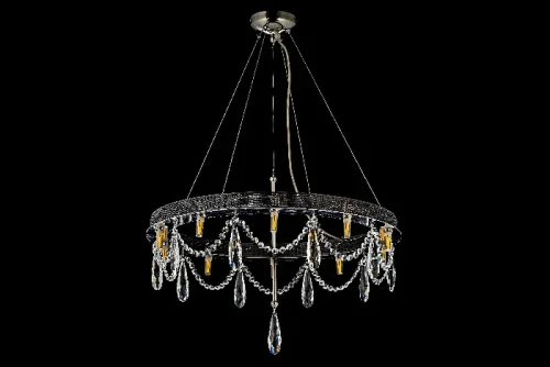 Люстра подвесная Artena H 1.3.60.600 N Arti Lampadari прозрачная на 10 ламп, основание никель в стиле замковый классический  фото 3