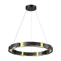 Светильник подвесной LED Fierro 4991/55L Odeon Light чёрный 1 лампа, основание чёрное в стиле современный хай-тек кольца