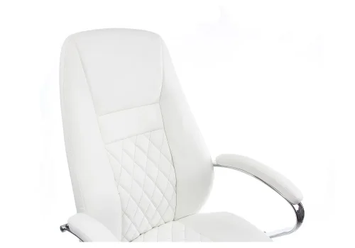 Компьютерное кресло Aragon белое 1738 Woodville, белый/искусственная кожа, ножки/металл/хром, размеры - *1220***620*720 фото 6