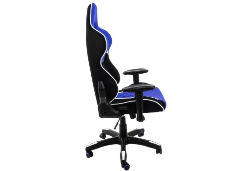 Кресло игровое Prime черное / синее 1860 Woodville, синий/ткань, ножки/металл/чёрный, размеры - *1310***700*700 фото 4
