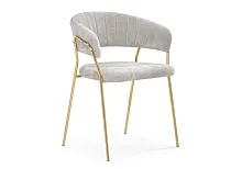 Стул на металлокаркасе Kamelia 1 light gray fabric / gold 15757 Woodville, серый/ткань, ножки/металл/золотой, размеры - ****600*520