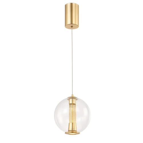 Светильник подвесной LED Boble 4551-2P Favourite прозрачный на 1 лампу, основание золотое в стиле современный 