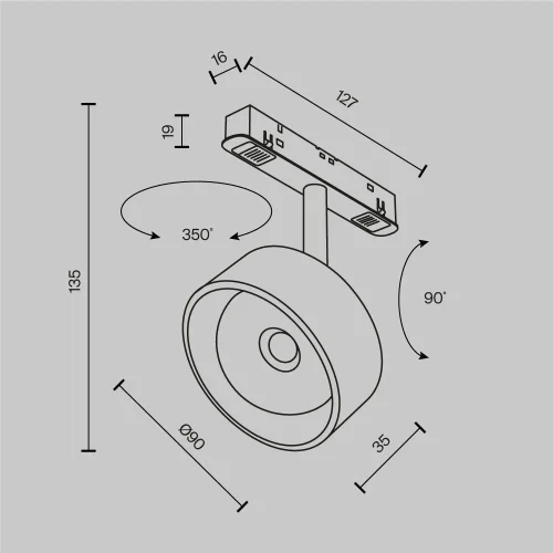 Трековый светильник LED Magnetic track system Exility TR217-2-15W4K-B Maytoni чёрный для шинопроводов серии Magnetic track system Exility чёрный фото 13