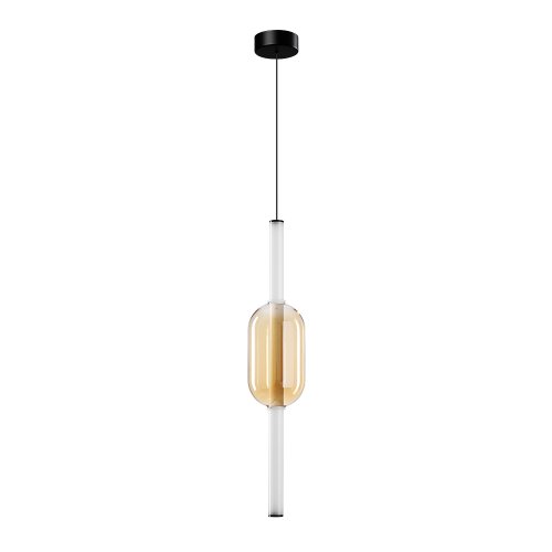Светильник подвесной LED Rigla A6837SP-12AM Arte Lamp янтарный 1 лампа, основание чёрное в стиле современный хай-тек 