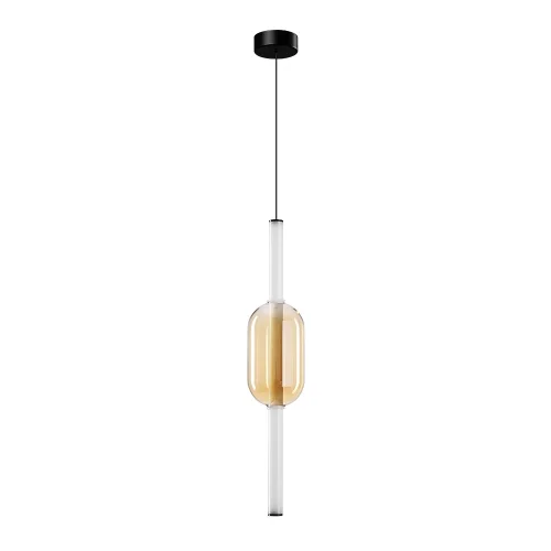Светильник подвесной LED Rigla A6837SP-12AM Arte Lamp янтарный на 1 лампу, основание чёрное в стиле хай-тек современный 