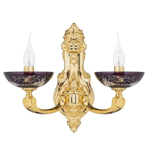 Бра Barcato 697622 Osgona фиолетовый без плафона на 2 лампы, основание золотое в стиле арт-деко 