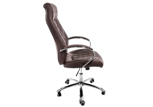 Компьютерное кресло Monte темно-коричневое 1865 Woodville, коричневый/искусственная кожа, ножки/металл/хром, размеры - ****670*750 фото 4