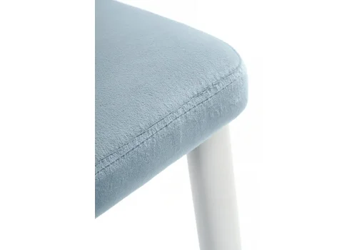 Стул на металлокаркасе Kora light blue / white 15095 Woodville, голубой/велюр, ножки/металл/белый, размеры - ****470*570 фото 7