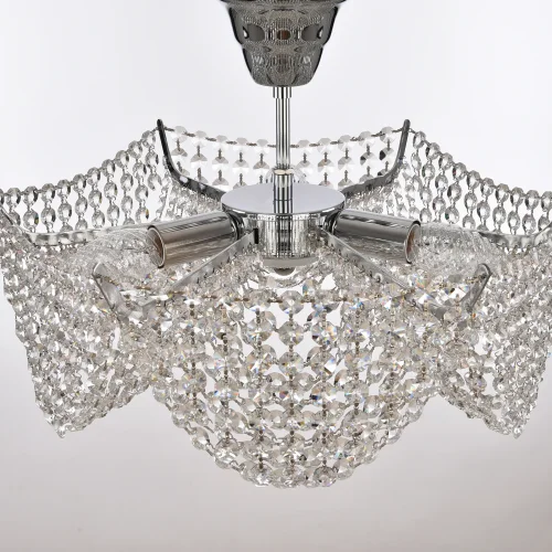 Люстра потолочная 778/42 Ni Bohemia Ivele Crystal прозрачная на 3 лампы, основание никель в стиле классический sp фото 2