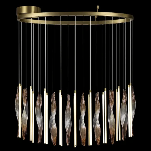 Люстра подвесная Спира (Spira) 5468/118L Odeon Light бежевая коричневая на 1 лампу, основание латунь в стиле классический современный фото 4