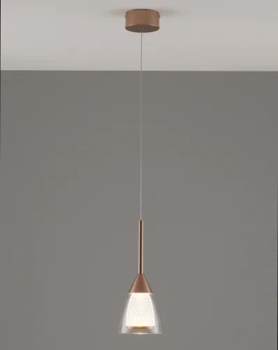 Светильник подвесной LED Leina V10870-PL Moderli прозрачный 1 лампа, основание коричневое в стиле современный 
