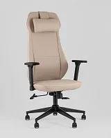 Кресло руководителя TopChairs Trophey, бежевый УТ000040584 Stool Group, бежевый/экокожа, ножки/пластик/чёрный, размеры - 1200*1280***650*570
