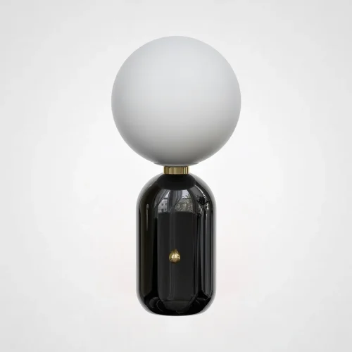 Настольная лампа Parachilna Aballs black (D20) 186168-22 ImperiumLoft белая 1 лампа, основание золотое металл в стиле арт-деко фьюжн современный 