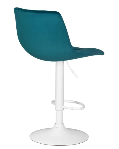 Набор 2 шт Стул барный DOBRIN TAILOR WHITE (морской волны велюр (MJ9-99)) цвет сиденья морской волны велюр (MJ9-99), цвет основания белый Dobrin, морская волна/велюр, ножки/металл/, размеры - 920*1130**** фото 5