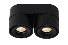 Светильник накладной LED Yumiko 35911/16/30 Lucide чёрный 2 лампы, основание чёрное в стиле современный круглый