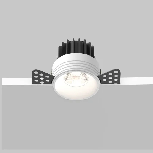 Светильник точечный LED Round DL058-7W4K-TRS-W Maytoni белый 1 лампа, основание белое в стиле современный для затирки фото 6