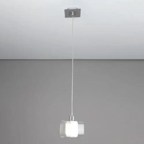 Светильник подвесной Вирта CL139010 Citilux прозрачный 1 лампа, основание матовое хром в стиле современный  фото 2
