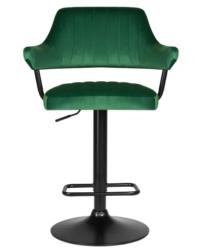 Стул барный набор 2 шт. SET-2 5019_BlackBase-LM CHARLY BLACK, цвет сиденья зеленый велюр (MJ9-88), цвет основания черный Dobrin, /велюр, ножки/металл/чёрный, размеры - 990*1200***610*540 фото 7