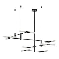 Светильник подвесной Soho 4307/16 Odeon Light белый на 16 ламп, основание чёрное в стиле хай-тек квадраты