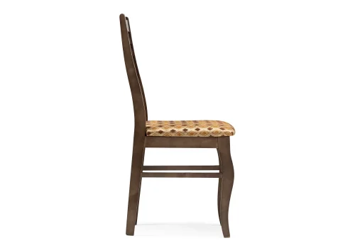 Деревянный стул Амадиу темно-коричневый 577888 Woodville, бежевый/ткань, ножки/массив березы/коричневый, размеры - ****420*490 фото 3