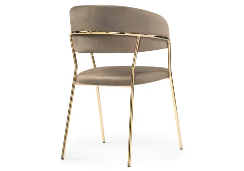 Стул на металлокаркасе Kamelia cappuccino / gold 15318 Woodville, капучино/велюр, ножки/металл/золотой, размеры - ****570*540 фото 5