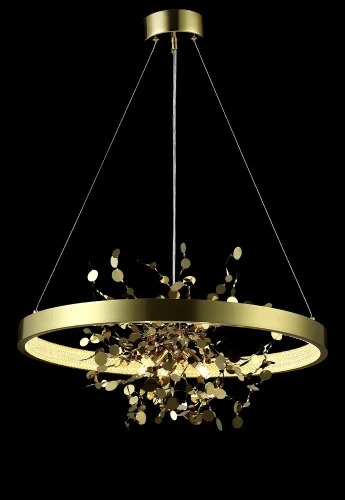 Люстра подвесная LED GARDEN SPLED+3 D600 GOLD Crystal Lux золотая на 1 лампа, основание золотое в стиле современный кольца ветви фото 4