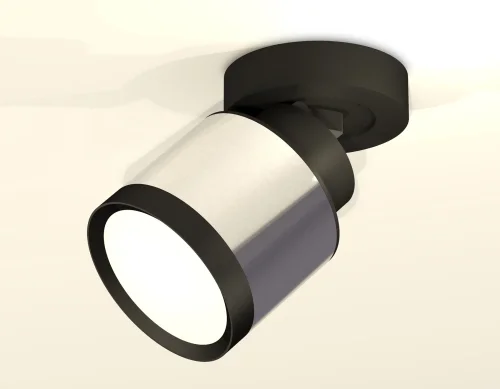 Светильник накладной XM8120001 Ambrella light серебряный 1 лампа, основание чёрное в стиле хай-тек круглый фото 2