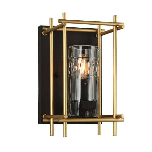 Бра лофт Coppa 1912-1W Favourite прозрачный на 1 лампа, основание чёрное коричневое в стиле лофт 