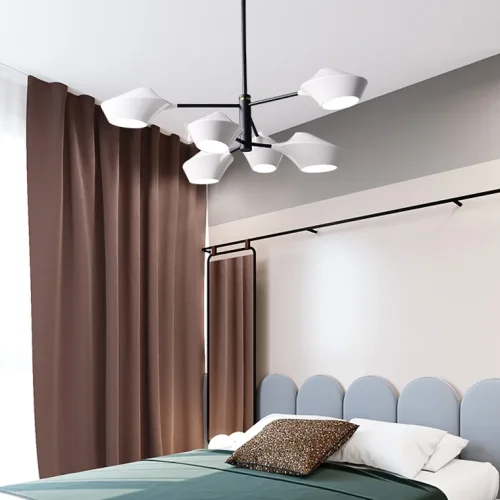 Люстра на штанге LANT D150 8 lamps Black/White 193577-26 ImperiumLoft белая на 8 ламп, основание чёрное в стиле современный фото 11