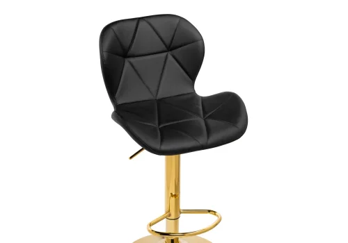 Барный стул Trio black / gold 15728 Woodville, чёрный/экокожа, ножки/металл/золотой, размеры - *1060***480*520 фото 5