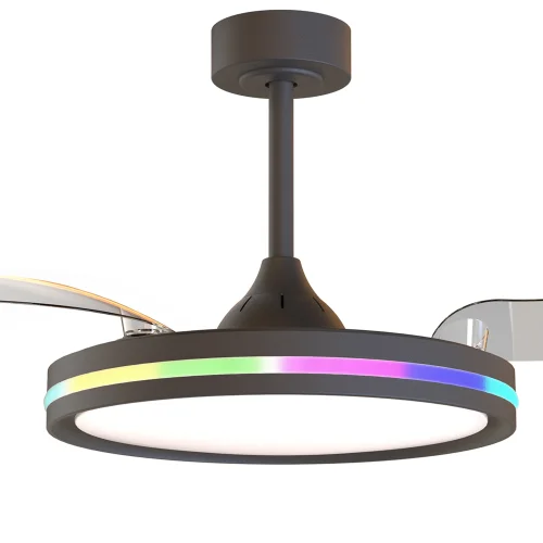 Люстра c вентилятором LED Rafaga 8728 Mantra чёрная на 1 лампу, основание чёрное в стиле современный с пультом фото 4