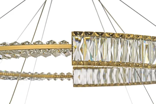 Люстра подвесная Carini L 1.5.60+80.101 G Arti Lampadari прозрачная на 1 лампа, основание золотое в стиле современный кольца фото 4