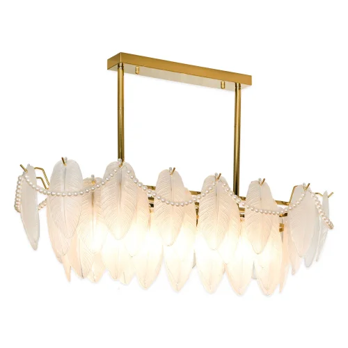 Люстра потолочная Hesperia LSP-8840 Lussole белая на 8 ламп, основание золотое в стиле современный 
