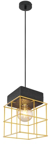 Светильник подвесной Merril 15530B-1H Globo золотой 1 лампа, основание чёрное в стиле лофт 