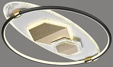 Светильник потолочный LED с пультом 438-327-04 Velante чёрный белый 1 лампа, основание чёрное белое золотое в стиле современный хай-тек с пультом кольца