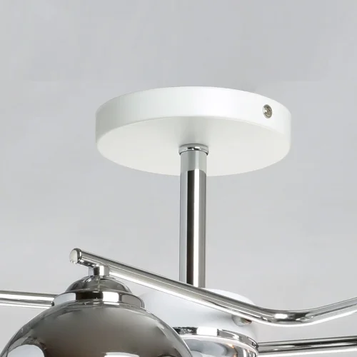 Люстра потолочная Вита 220013106 DeMarkt серая прозрачная на 6 ламп, основание белое в стиле современный шар фото 10