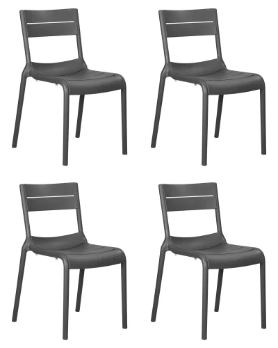 Стул обеденный набор 4 шт. SET-4 902PP-LMZL TIM, цвет темно-серый (GR-04) Dobrin, /полимер, ножки/пластик/серый, размеры - *815***475*565 Стул обеденный набор 4 шт. SET-4 902PP-LMZL TIM, цвет темно-серый (GR-04) Dobrin, /полимер, ножки/пластик/серый, размеры - *815***475*565
