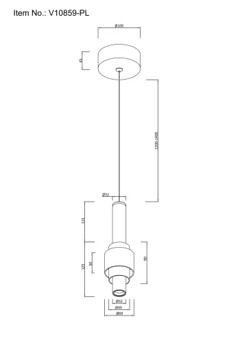 Светильник подвесной LED Elsa V10859-PL Moderli чёрный 1 лампа, основание чёрное в стиле современный трубочки фото 5